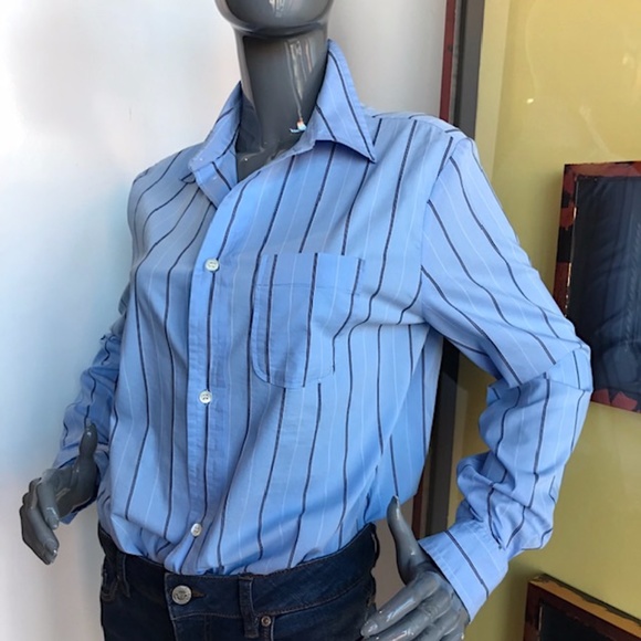 A.P.C. Striped Cotton Button Down Shirt NWOT/sz 40